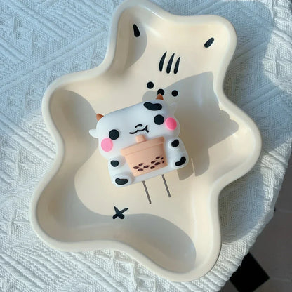 Iphone Charger Case Cover - Cute Cow - 4 Piece Set (With Wire Protector)
