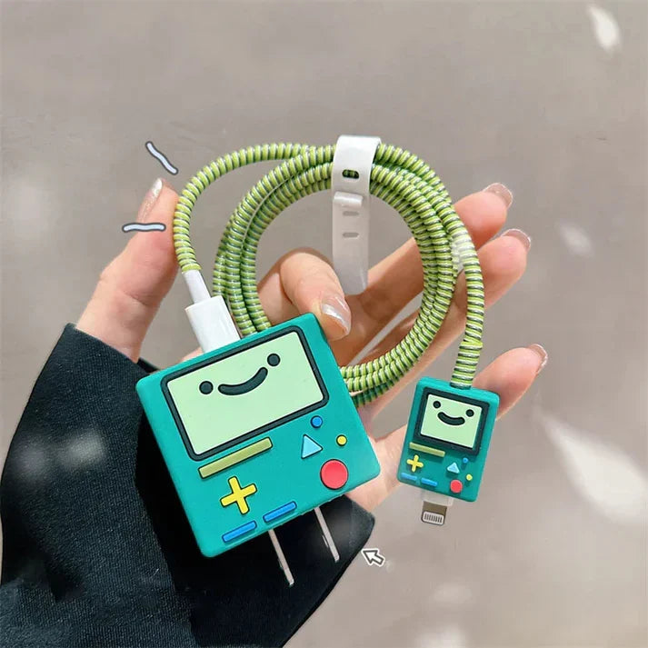 Iphone Charger Case Cover - Gaming Console - 4 Piece Set (With Wire Protector)Iphone Charger Case Cover - Starbucks White - 4 Piece Set (With Wire Protector)