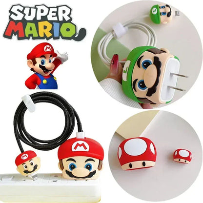 Iphone Charger Case Cover - Super Mario Bros Green - 4 Piece Set