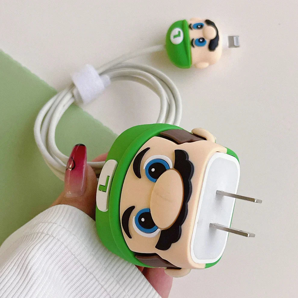 Iphone Charger Case Cover - Super Mario Bros Green - 4 Piece Set