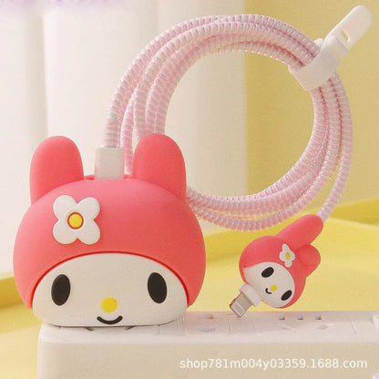 Iphone Charger Case Cover - Cute Baby - 4 Piece Set (With Wire Protector)