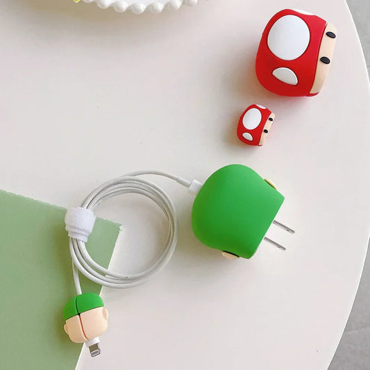 Iphone Charger Case Cover - Super Mario Bros Green - 4 Piece Set