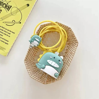 Iphone Charger Case Cover - Dragon - 4 Piece Set (With Wire Protector)