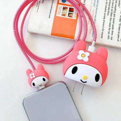 Iphone Charger Case Cover - Cute Baby - 4 Piece Set (With Wire Protector)