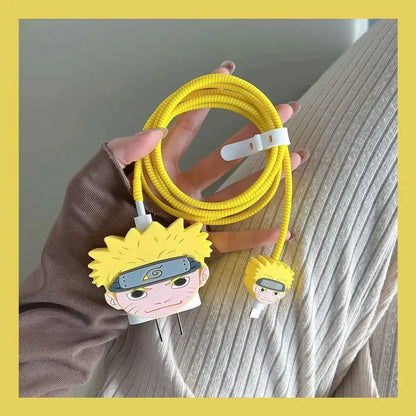 Iphone Charger Case Cover - Naruto & Kakashi - 4 Piece Set (With Wire Protector)