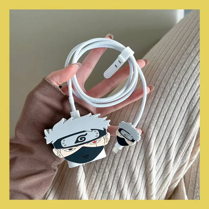 Iphone Charger Case Cover - Naruto & Kakashi - 4 Piece Set (With Wire Protector)