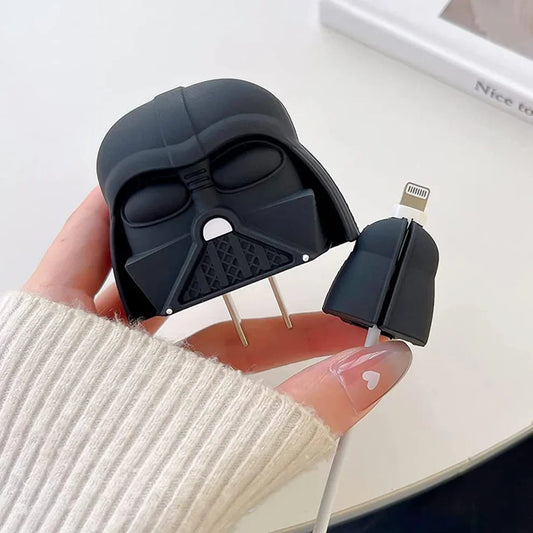 Iphone Charger Case Cover - Darth Vader - 4 Piece Set (With Wire Protector)