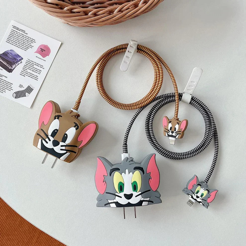Iphone Charger Case Cover - Jerry - 4 Piece Set (With Wire Protector)