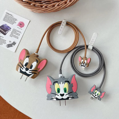 Iphone Charger Case Cover - Jerry - 4 Piece Set (With Wire Protector)