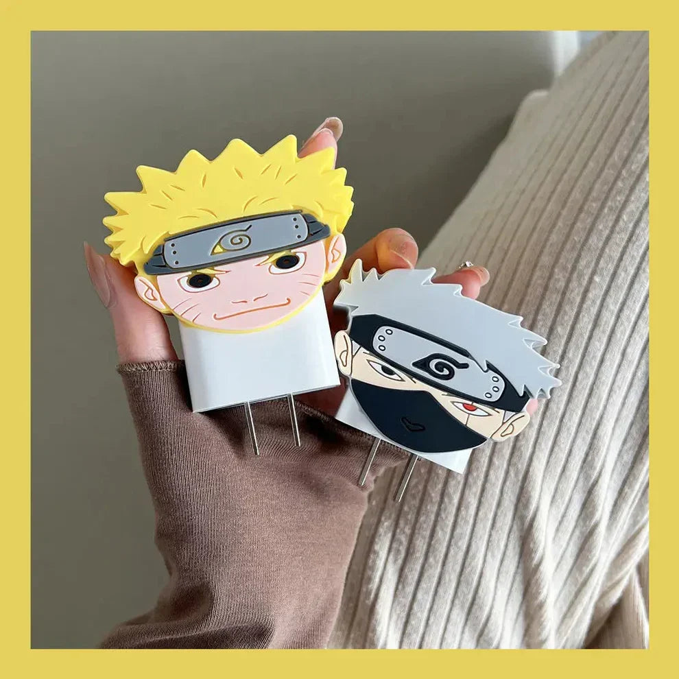 Iphone Charger Case Cover - Naruto & Kakashi - 4 Piece Set (With Wire Protector)