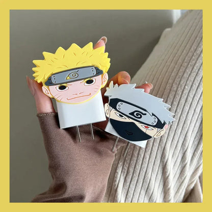 Iphone Charger Case Cover - Naruto & Kakashi - 4 Piece Set (With Wire Protector)