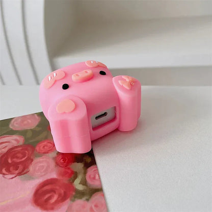 Iphone Charger Case Cover - Pink Piggy - 4 Piece Set