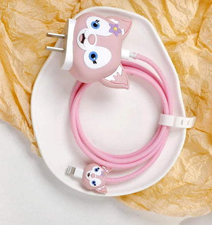 Iphone Charger Case Cover - Lina Bell - 4 Piece Set (With Wire Protector)