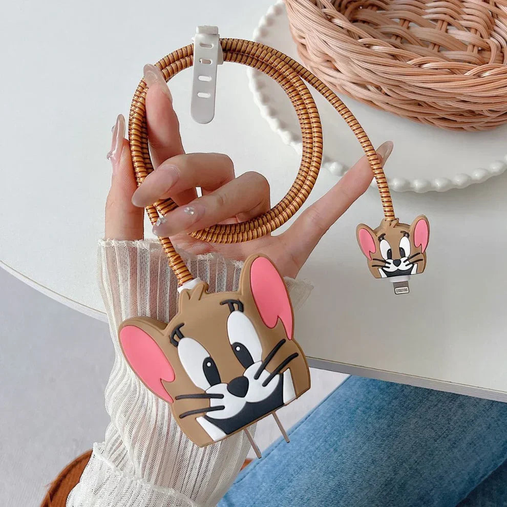 Iphone Charger Case Cover - Jerry - 4 Piece Set (With Wire Protector)
