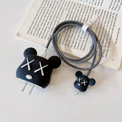 Iphone Charger Case Cover - XOXO - 4 Piece Set (With Wire Protector)