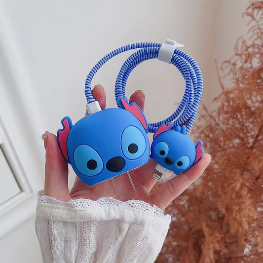 Iphone Charger Case Cover - Blue Dragon - 4 Piece Set (With Wire Protector)