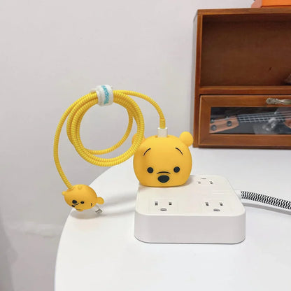 Iphone Charger Case Cover - Winnie The Pooh - 4 Piece Set (With Wire Protector)
