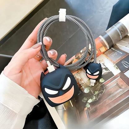 Iphone Charger Case Cover - Batman  - 4 Piece Set (With Wire Protector)