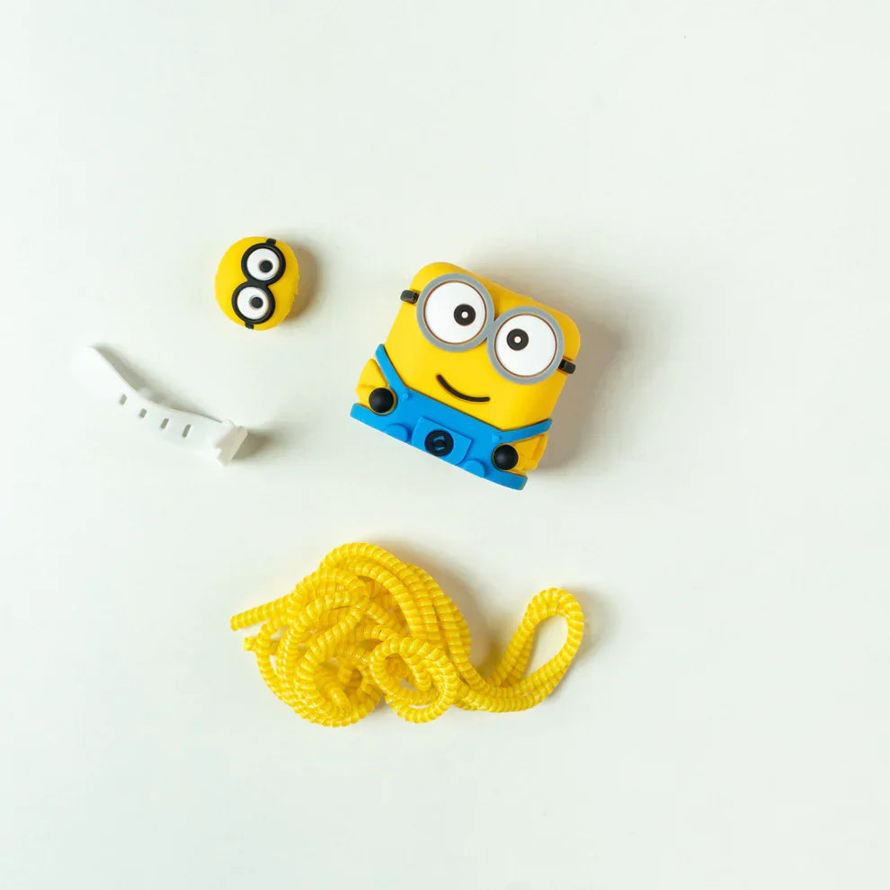 Iphone Charger Case Cover - Minion - 4 Piece Set (With Wire Protector)