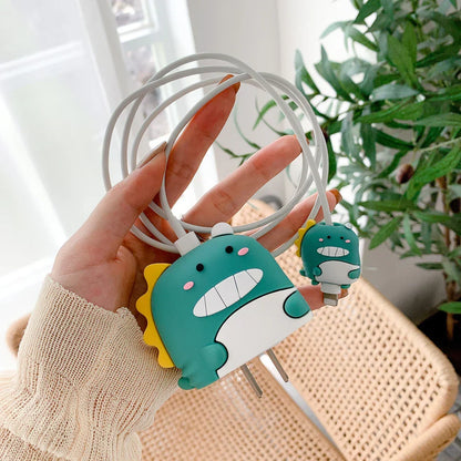 Iphone Charger Case Cover - Dragon - 4 Piece Set (With Wire Protector)