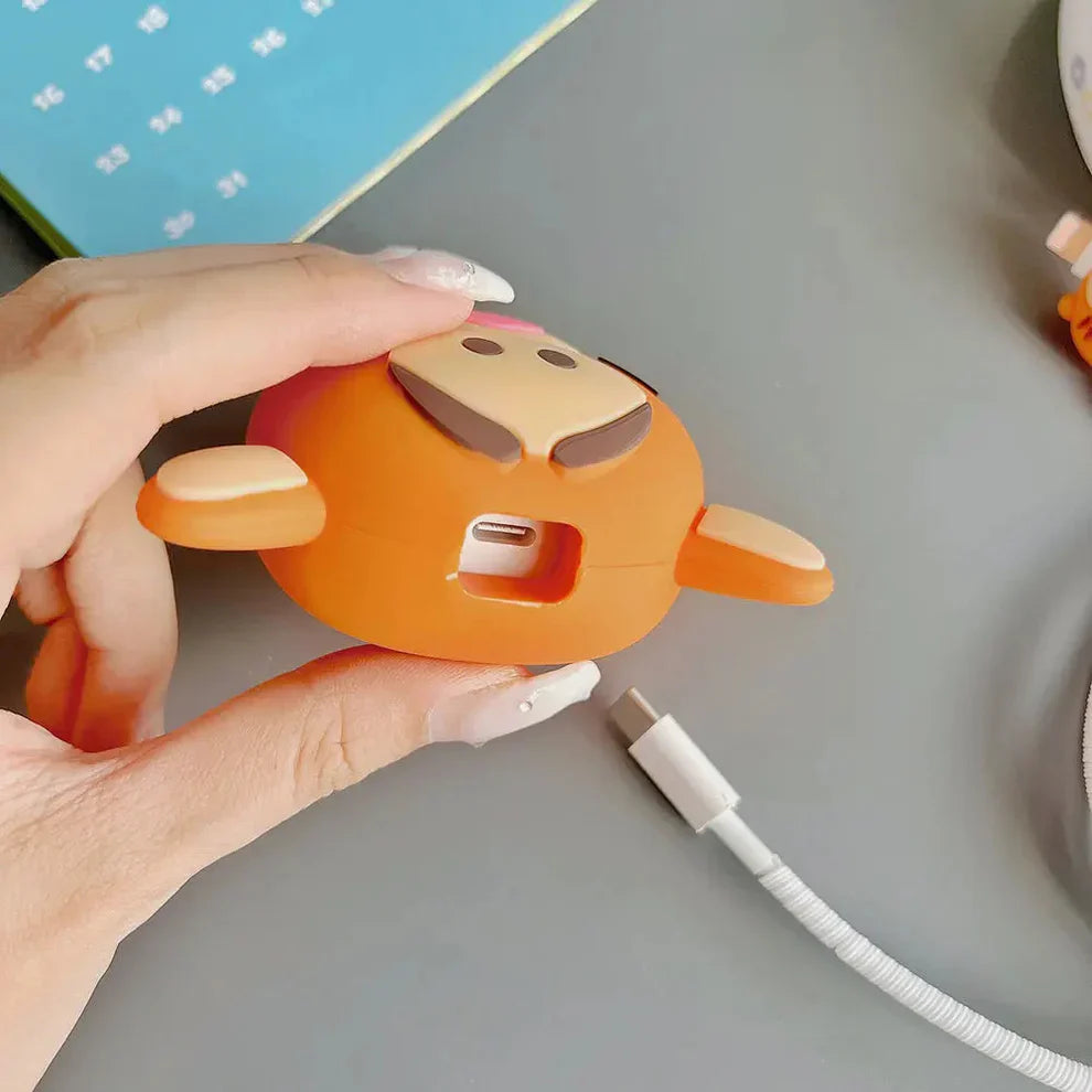 Iphone Charger Case Cover - Baby Tiger - 4 Piece Set (With Wire Protector)