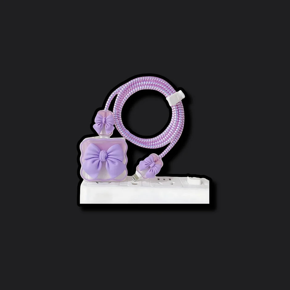 Purple bow Charger Protector