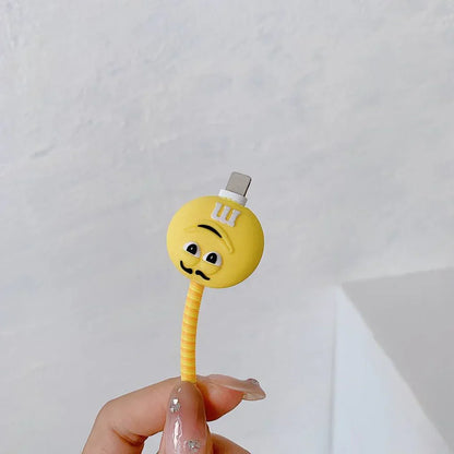 Iphone Charger Case Cover - Yellow M&Ms- 4 Piece Set (With Wire Protector)